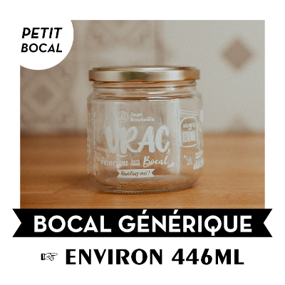 Carton de 36 bocaux env. 446ml - "Le principal dans mon bocal" - Petit format