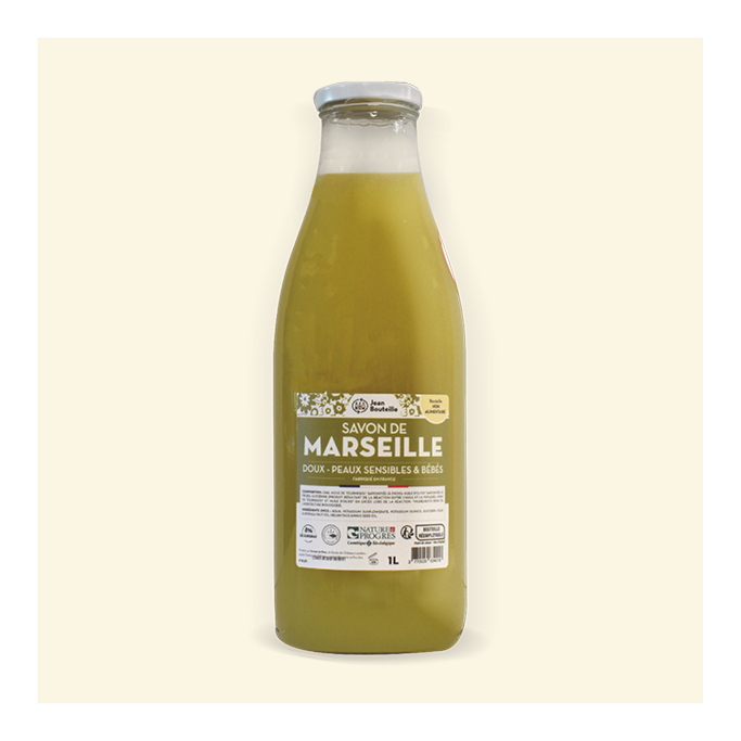 Carton de 6 EcoRecharges - Savon traditionnel de Marseille - Bio - 1L