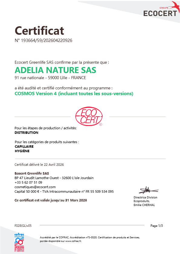 2028-03-31 CERTIFICAT COSMOS V4 ADELIA NATURE JEAN BOUTEILLE 2026-04-22